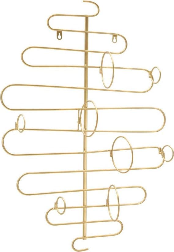 Portabottiglie da parete struttura in metallo color oro con 4 ripiani per interni in Soprammobili Decor Space - Altamura, commercioVirtuoso.it