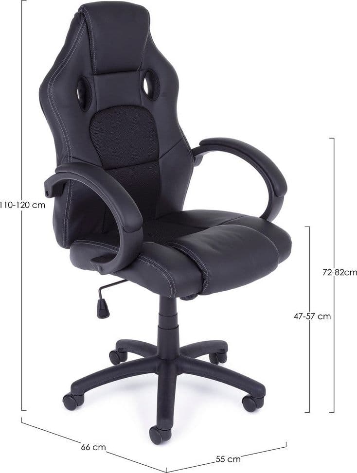 Poltrona "Racing" da gaming con braccioli, ergonomica, schienale con supporto lombare in Poltrone Decor Space - Altamura, commercioVirtuoso.it