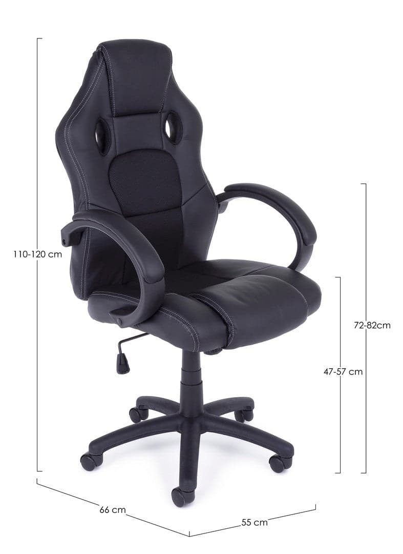 Poltrona "Racing" da gaming con braccioli, ergonomica, schienale con supporto lombare in Poltrone Decor Space - Altamura, commercioVirtuoso.it