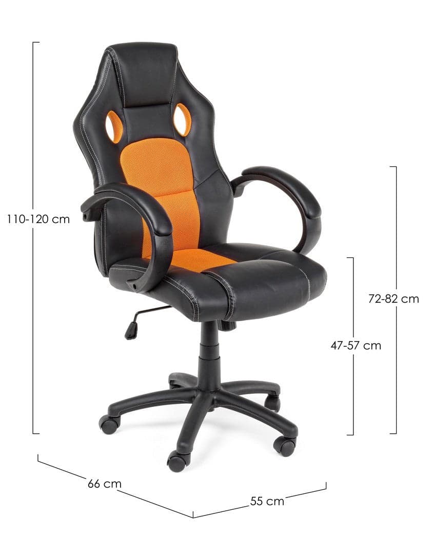 Poltrona "Racing" da gaming con braccioli, ergonomica, schienale con supporto lombare in Poltrone Decor Space - Altamura, commercioVirtuoso.it
