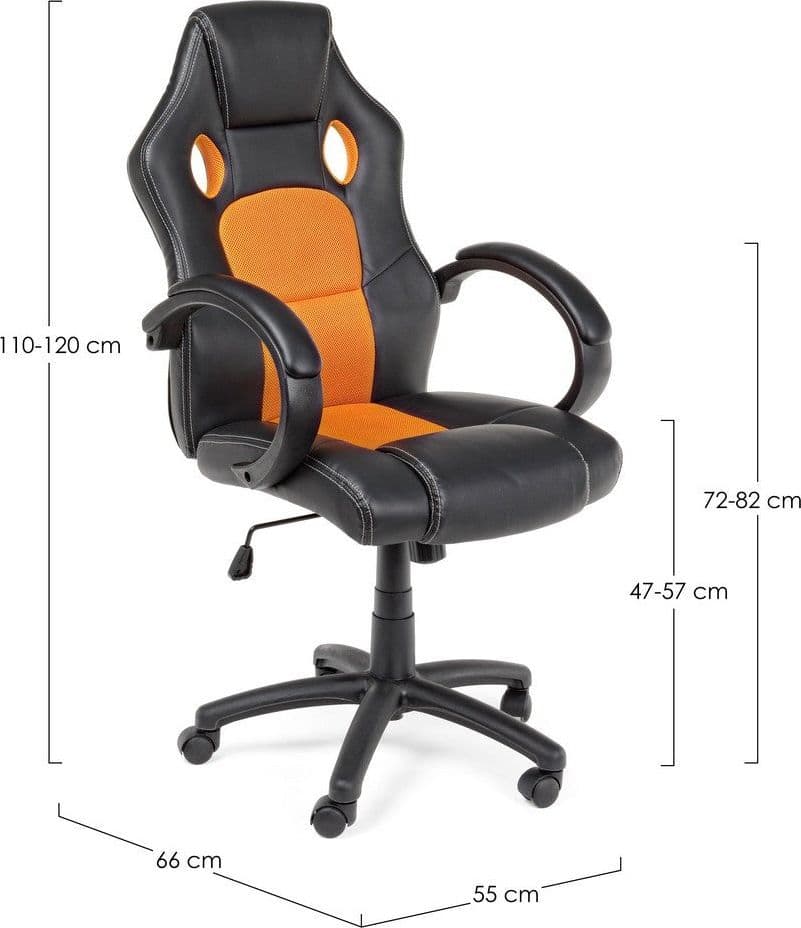 Poltrona "Racing" da gaming con braccioli, ergonomica, schienale con supporto lombare in Poltrone Decor Space - Altamura, commercioVirtuoso.it