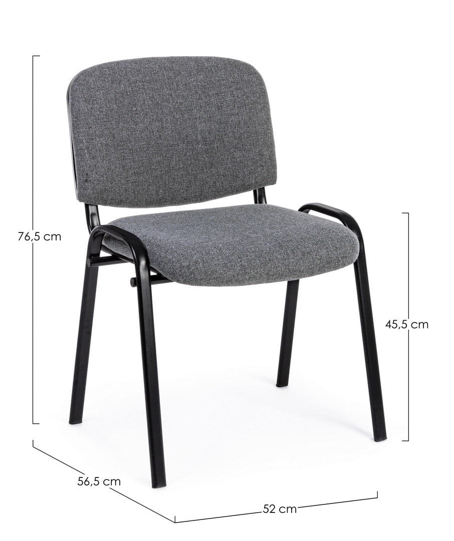 Sedia "Conference" da ufficio, con struttura in acciaio, seduta imbottita ed ergonomica in Poltrone Decor Space - Altamura, commercioVirtuoso.it