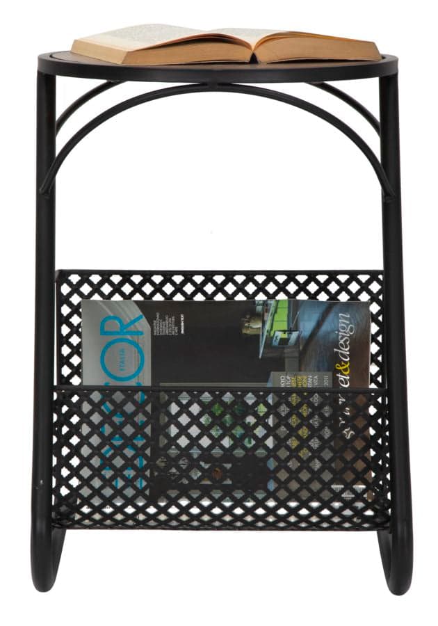 Tavolinetto con porta giornali in metallo e ripiano in legno MDF in Console e tavoli da divano Decor Space - Altamura, commercioVirtuoso.it