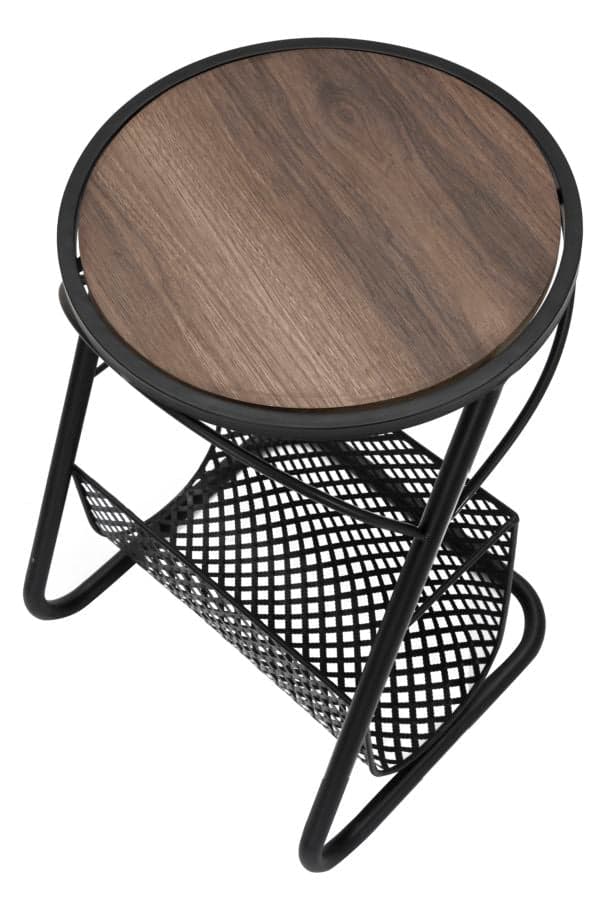 Tavolinetto con porta giornali in metallo e ripiano in legno MDF in Console e tavoli da divano Decor Space - Altamura, commercioVirtuoso.it