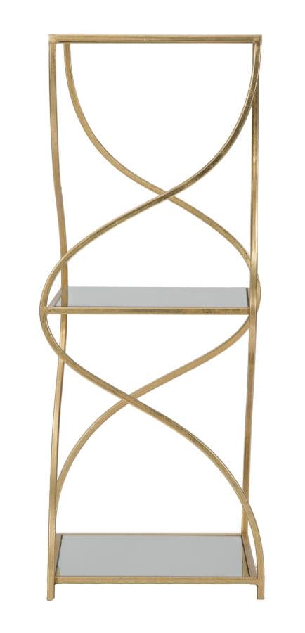 Tavolinetto porta telefono con 3 ripiani in metallo color oro e vetro per interni in Console e tavoli da divano Decor Space - Altamura, commercioVirtuoso.it