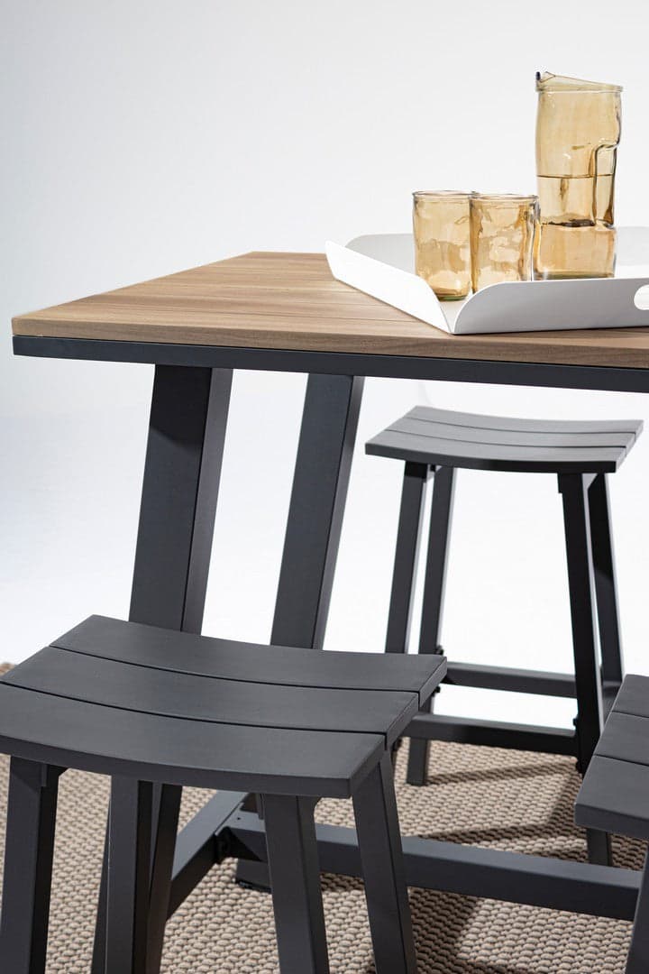 Tavolino "Skipper" con struttura in alluminio, piano con doghe, 131 x 73 cm in Tavoli standard Decor Space - Altamura, commercioVirtuoso.it