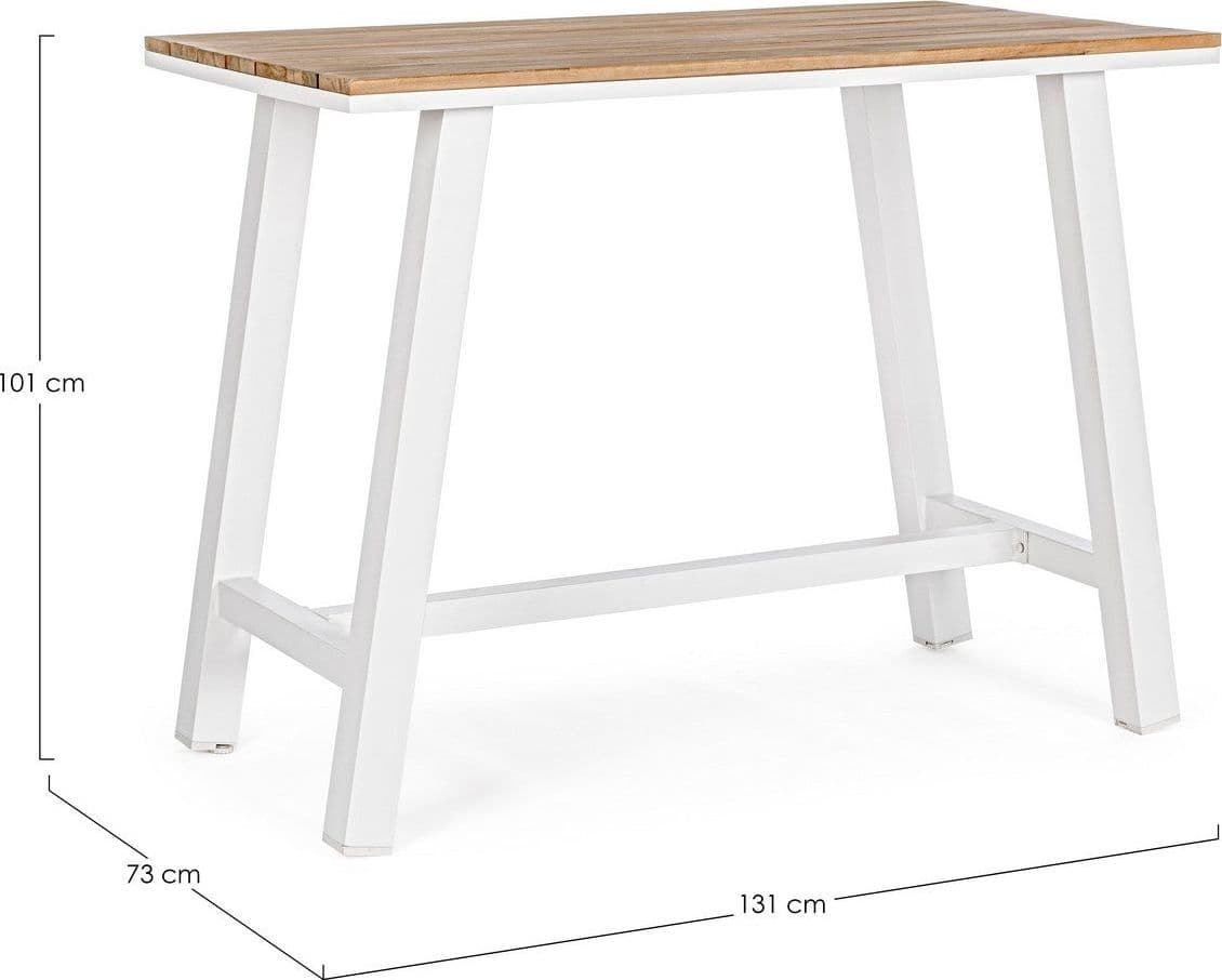 Tavolino "Skipper" con struttura in alluminio, piano con doghe, 131 x 73 cm in Tavoli standard Decor Space - Altamura, commercioVirtuoso.it
