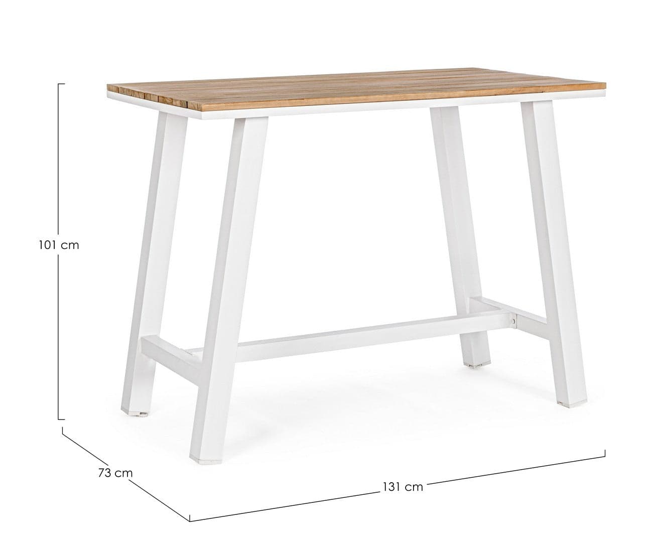 Tavolino "Skipper" con struttura in alluminio, piano con doghe, 131 x 73 cm in Tavoli standard Decor Space - Altamura, commercioVirtuoso.it