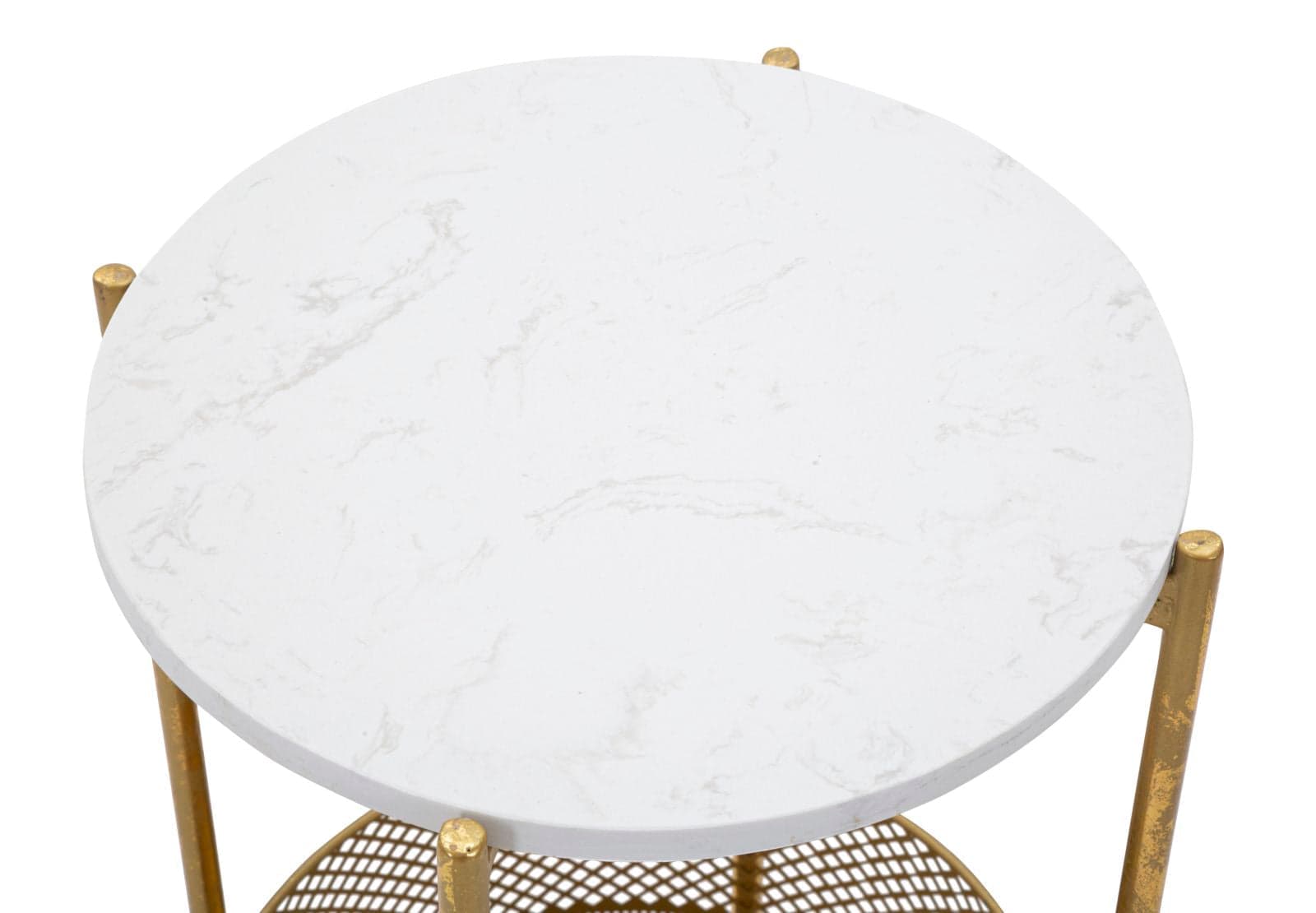 Tavolinetto basket struttura in metallo color oro ripiano marmo per interni in Console e tavoli da divano Decor Space - Altamura, commercioVirtuoso.it