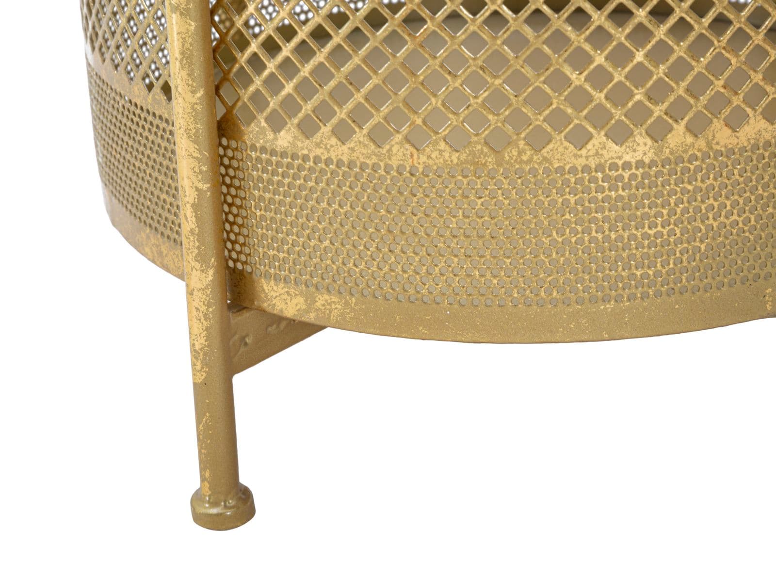 Tavolinetto basket struttura in metallo color oro ripiano marmo per interni in Console e tavoli da divano Decor Space - Altamura, commercioVirtuoso.it