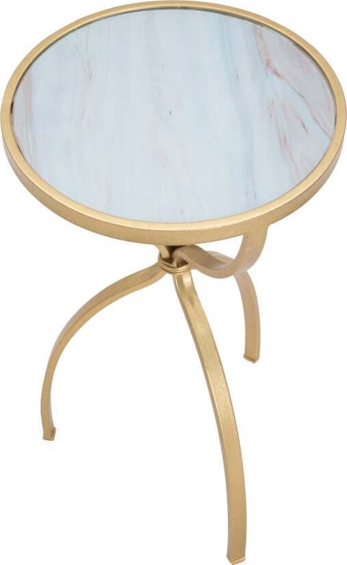 Tavolinetto-tondo-in-metallo-color-oro-ripiano-in-vetro-per-interni