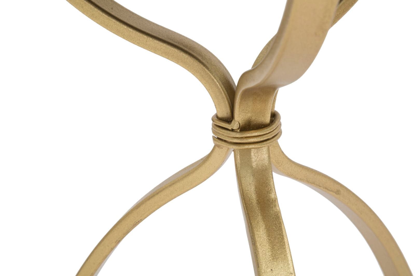 Tavolinetto tondo in metallo color oro ripiano in vetro per interni in Console e tavoli da divano Decor Space - Altamura, commercioVirtuoso.it