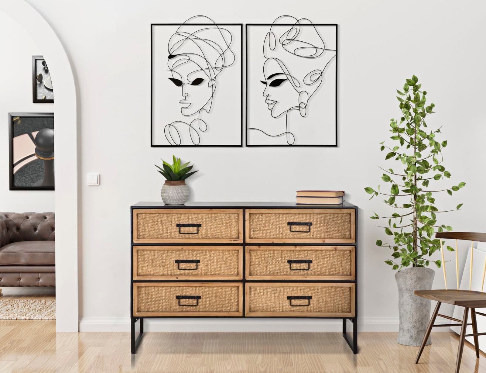 Comò "Hanoi" struttura in metallo e legno MDF per interni in Cassettiere Decor Space - Altamura, commercioVirtuoso.it