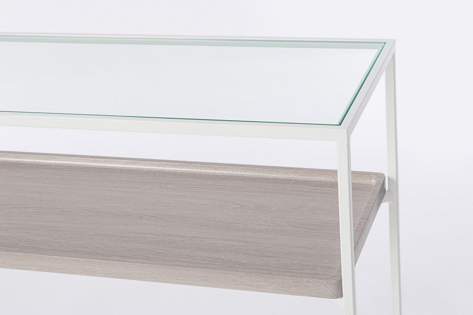 Consolle "Laurel" con struttura in acciaio, piano in vetro, da 120 x 30 x 75h cm in Credenze Decor Space - Altamura, commercioVirtuoso.it