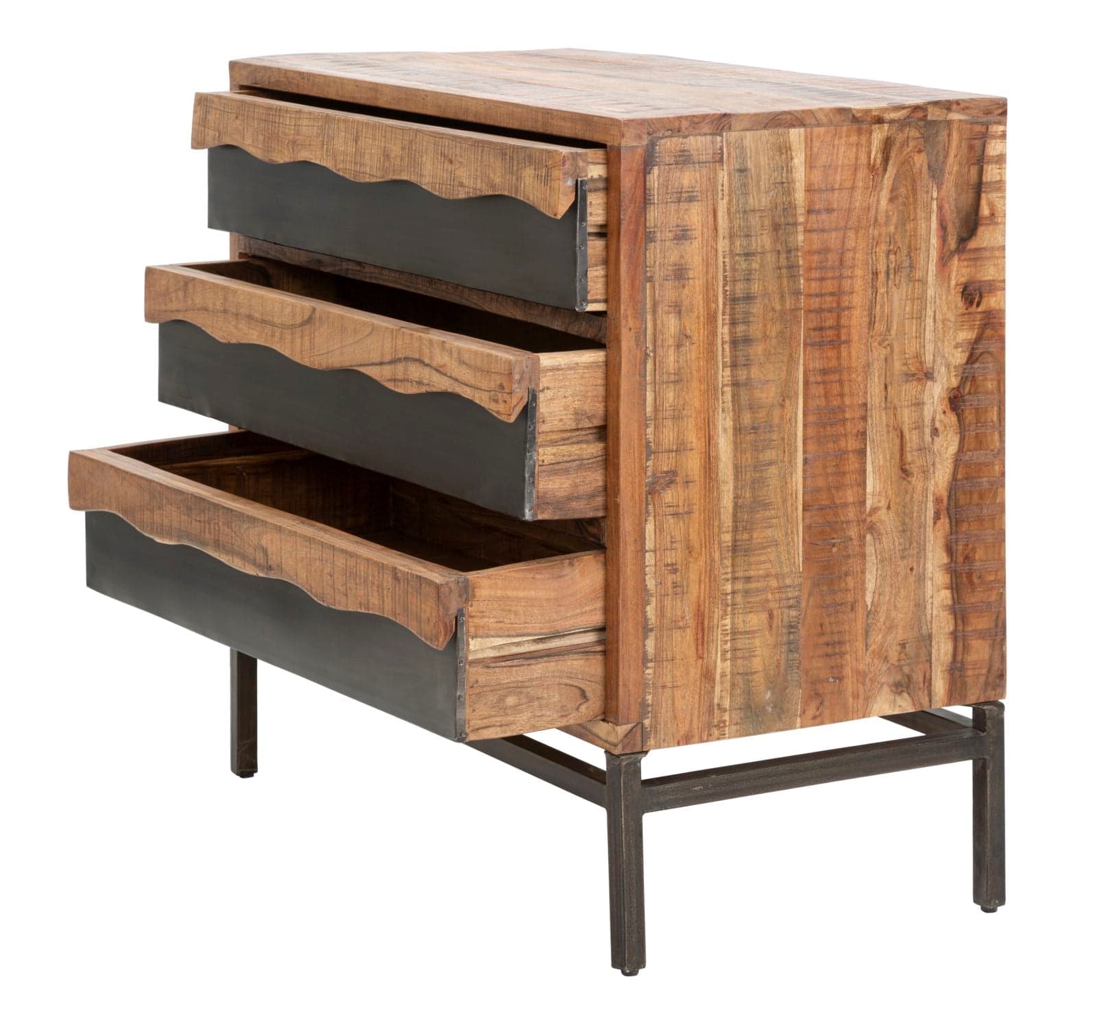 Comò "Yellowstone" struttura in legno di acacia e metallo per interni in Cassettiere Decor Space - Altamura, commercioVirtuoso.it