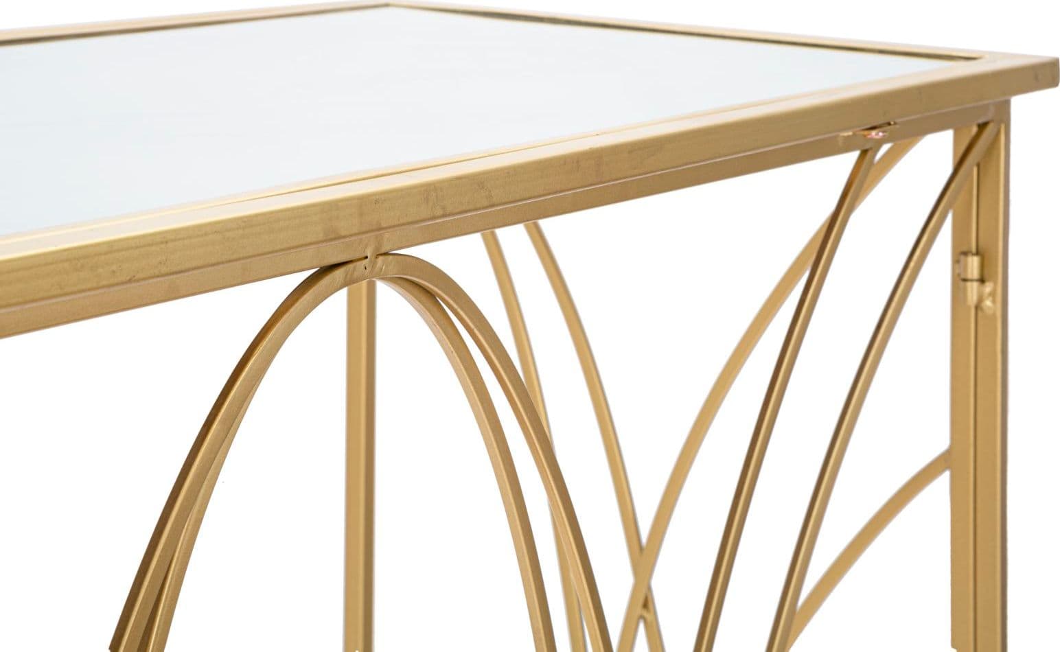 Console "Exy" struttura in metallo e ripiano in vetro per interni in Credenze Decor Space - Altamura, commercioVirtuoso.it