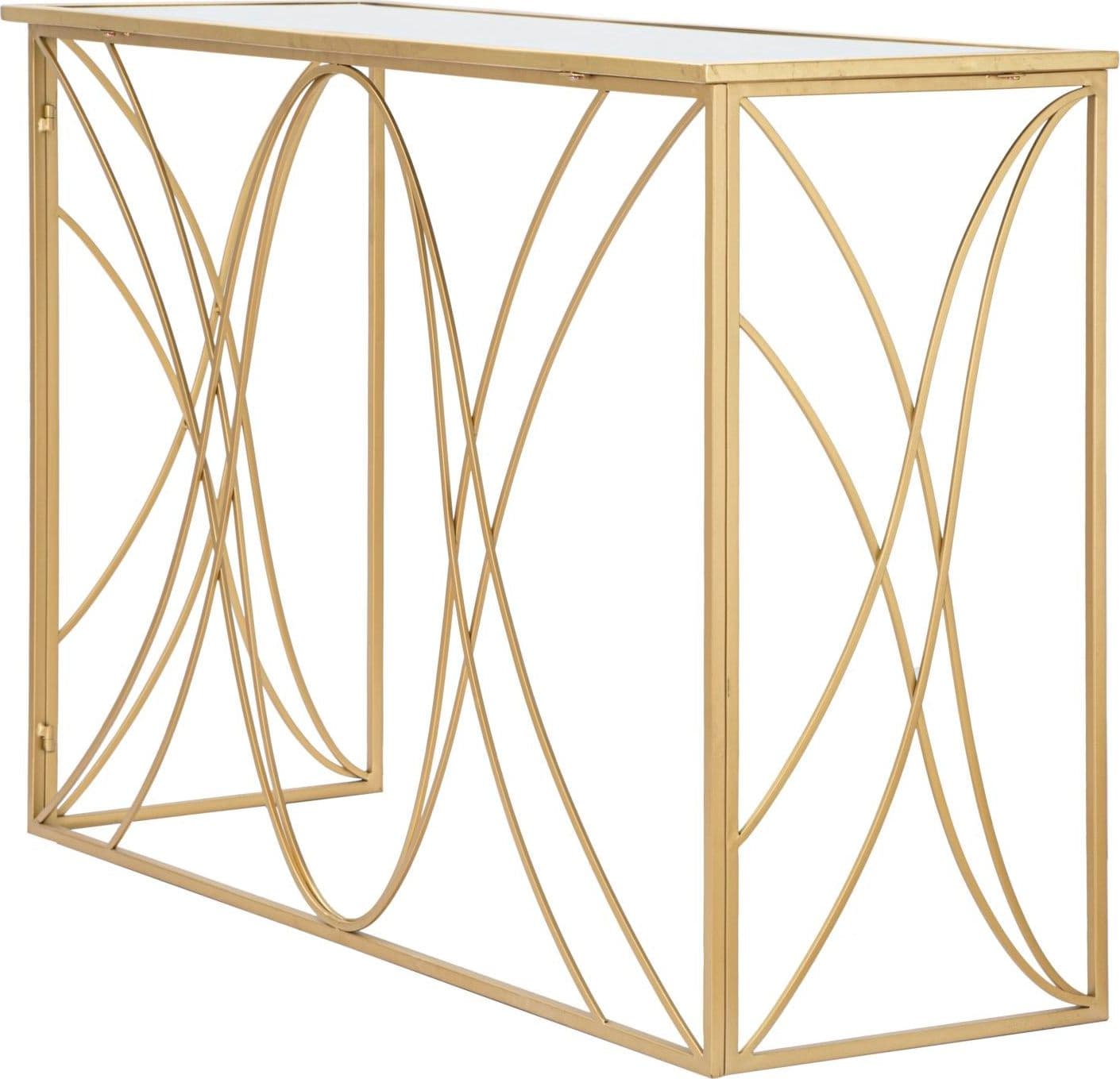 Console "Exy" struttura in metallo e ripiano in vetro per interni in Credenze Decor Space - Altamura, commercioVirtuoso.it