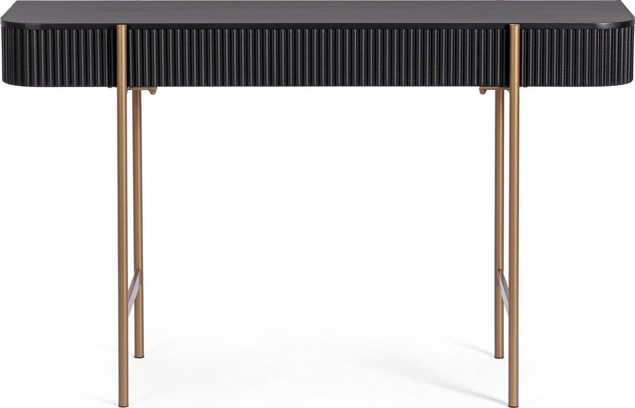 Consolle "Darcy" con struttura in acciaio, piani in vetro, da 120 x 40 x 73h cm in Credenze Decor Space - Altamura, commercioVirtuoso.it