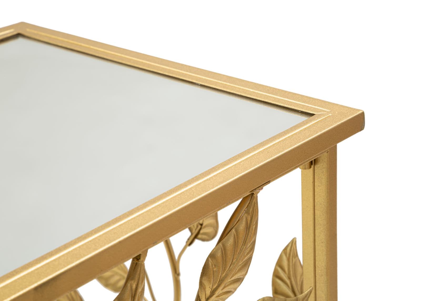 Console albero struttura in metallo e legno MDF con ripiano in vetro per interni in Credenze Decor Space - Altamura, commercioVirtuoso.it