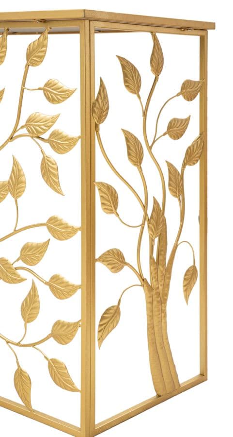 Console albero struttura in metallo e legno MDF con ripiano in vetro per interni in Credenze Decor Space - Altamura, commercioVirtuoso.it