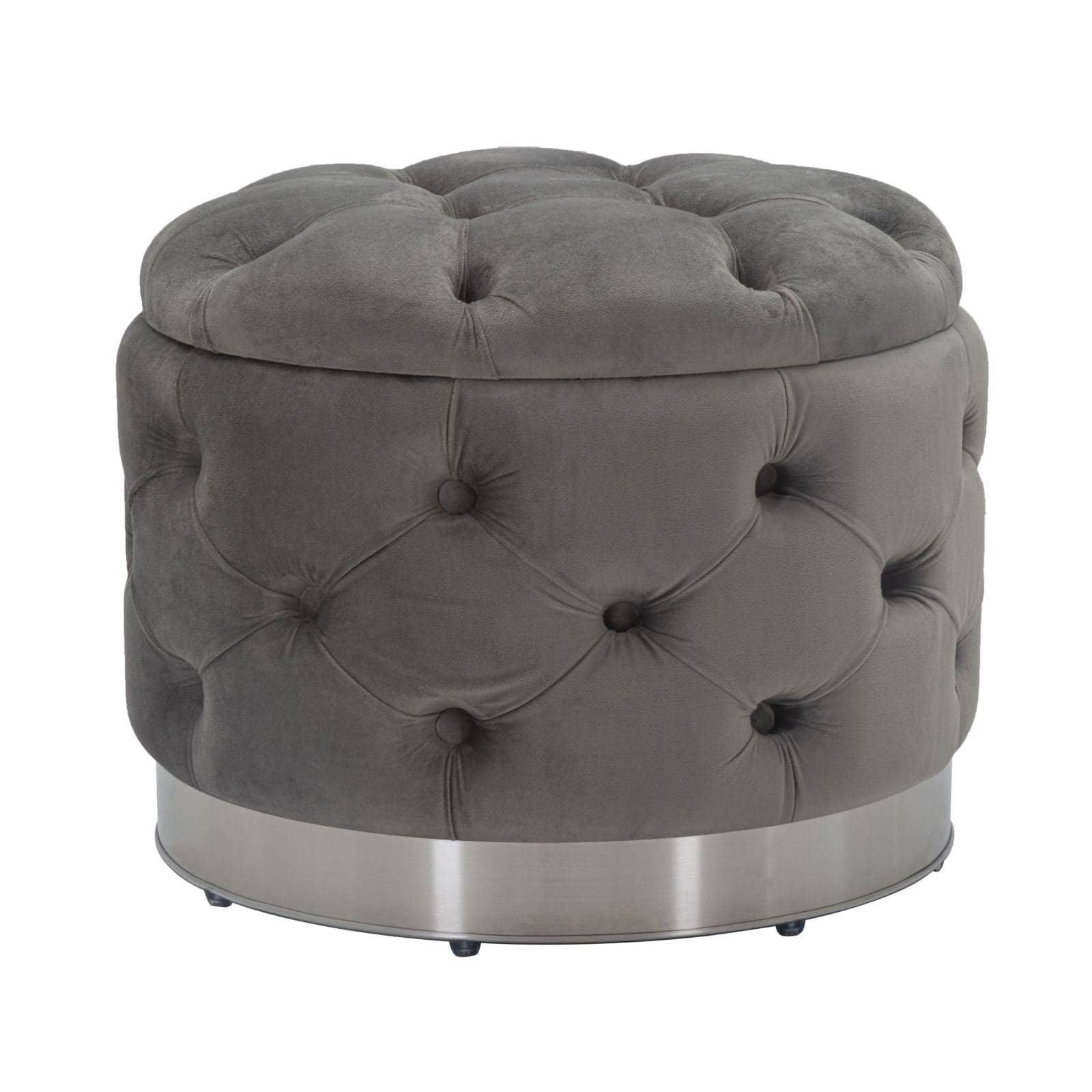 Puff "Shell" rotondo in poliestere con contenitore per interni in Ottomane e poggiapiedi Decor Space - Altamura, commercioVirtuoso.it