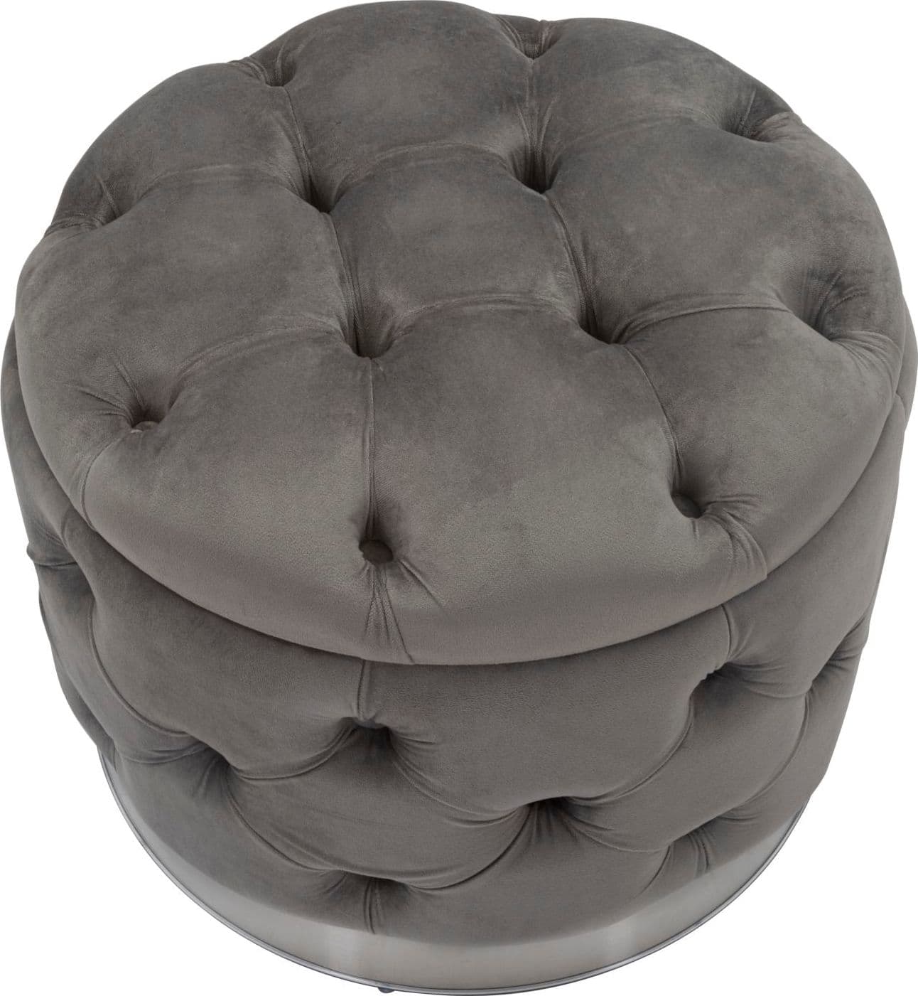 Puff "Shell" rotondo in poliestere con contenitore per interni in Ottomane e poggiapiedi Decor Space - Altamura, commercioVirtuoso.it