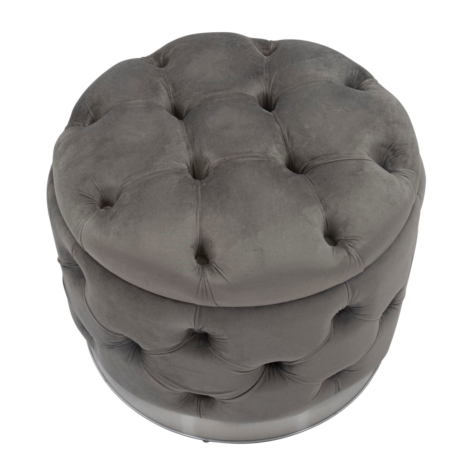 Puff "Shell" rotondo in poliestere con contenitore per interni in Ottomane e poggiapiedi Decor Space - Altamura, commercioVirtuoso.it