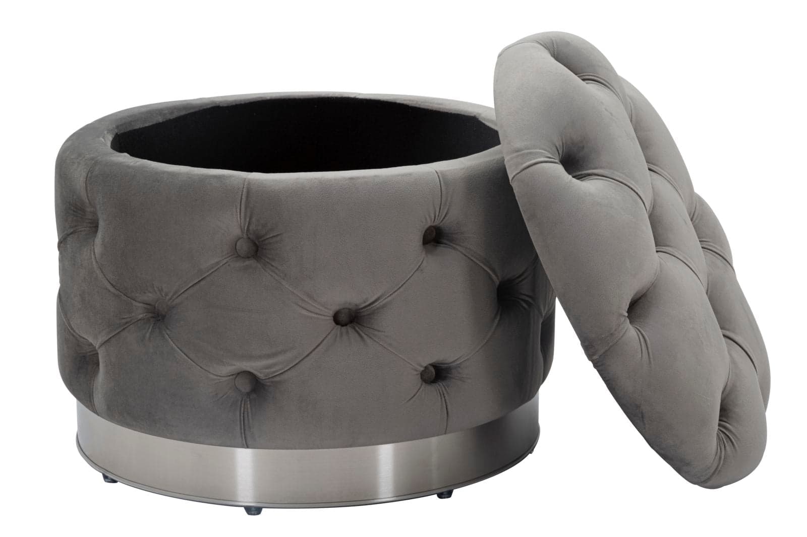 Puff "Shell" rotondo in poliestere con contenitore per interni in Ottomane e poggiapiedi Decor Space - Altamura, commercioVirtuoso.it