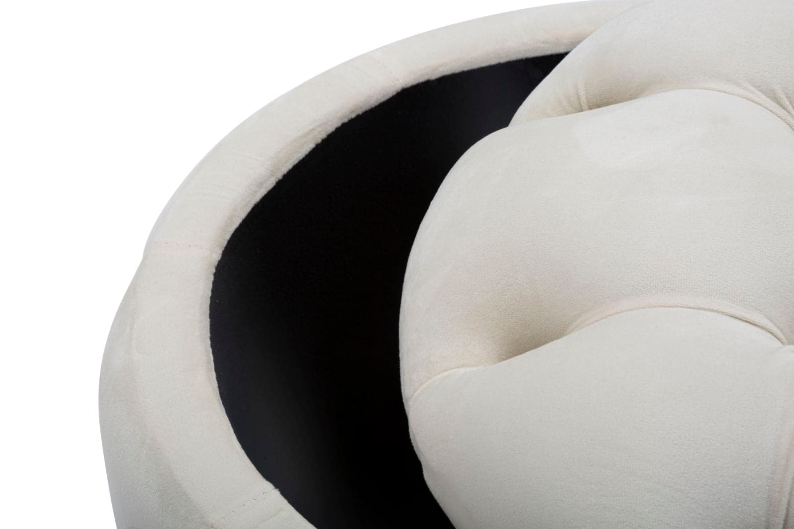 Puff "Shell" rotondo in poliestere con contenitore per interni in Ottomane e poggiapiedi Decor Space - Altamura, commercioVirtuoso.it