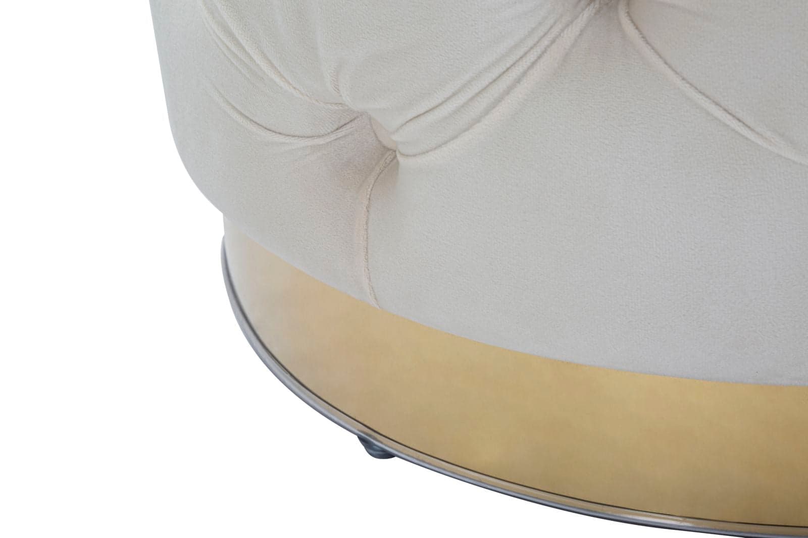 Puff "Shell" rotondo in poliestere con contenitore per interni in Ottomane e poggiapiedi Decor Space - Altamura, commercioVirtuoso.it