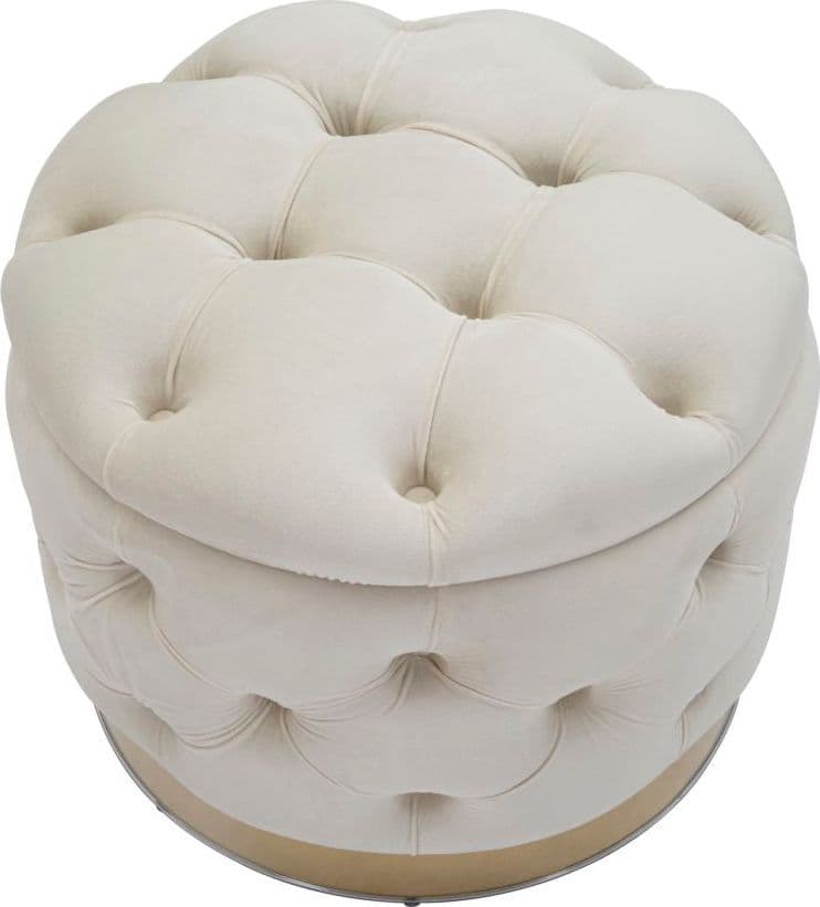 Puff "Shell" rotondo in poliestere con contenitore per interni in Ottomane e poggiapiedi Decor Space - Altamura, commercioVirtuoso.it