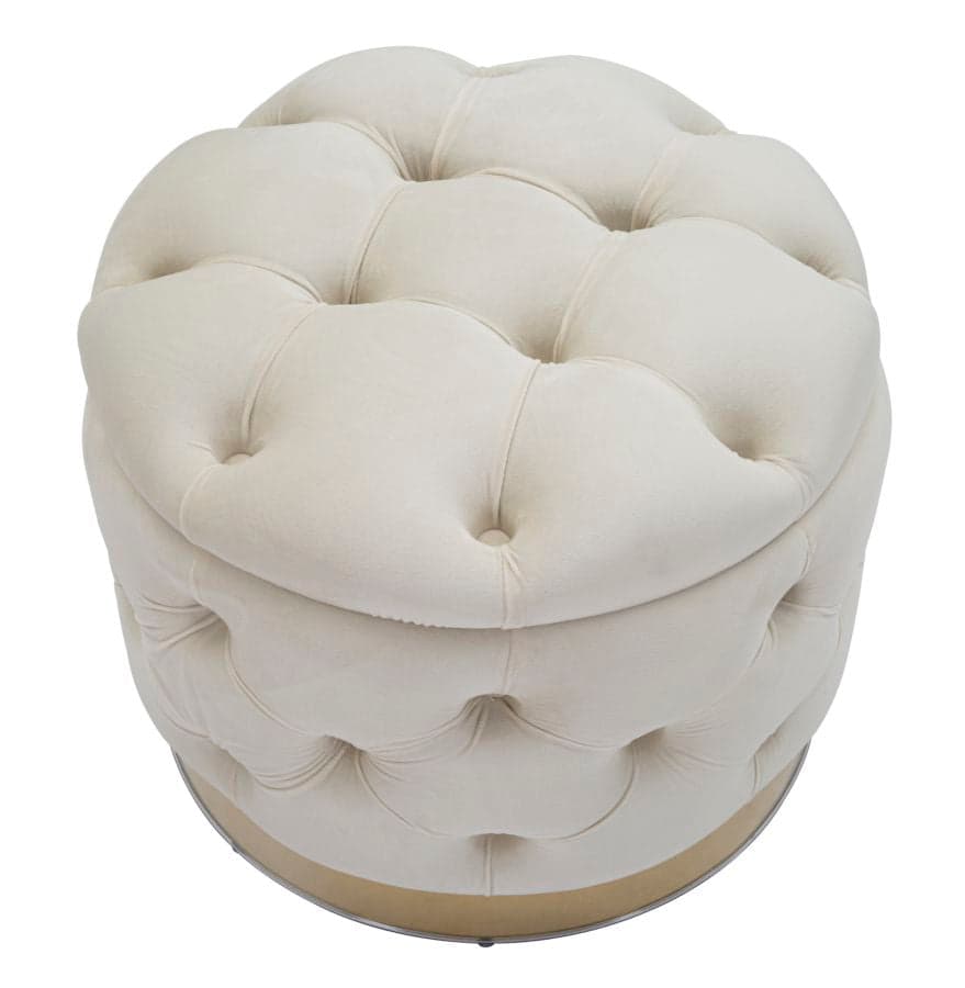 Puff "Shell" rotondo in poliestere con contenitore per interni in Ottomane e poggiapiedi Decor Space - Altamura, commercioVirtuoso.it