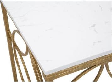 Console struttura in metallo color oro e ripiano in marmo per interni in Credenze Decor Space - Altamura, commercioVirtuoso.it