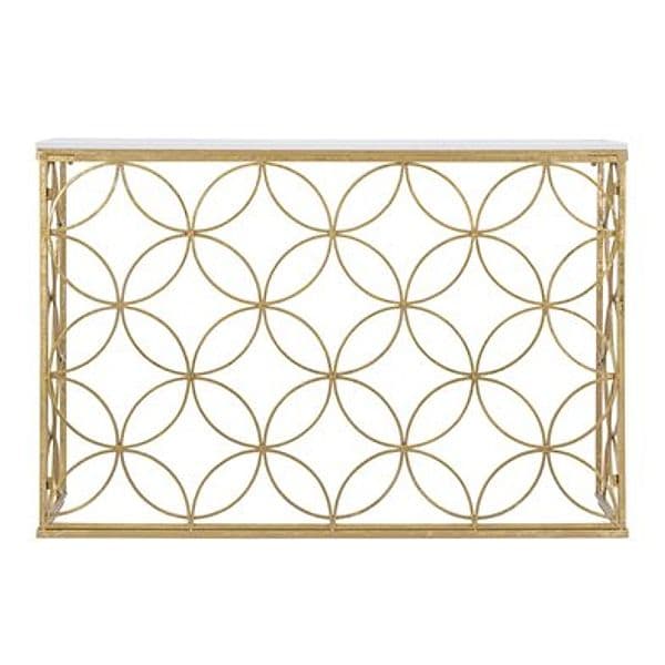 Console struttura in metallo color oro e ripiano in marmo per interni in Credenze Decor Space - Altamura, commercioVirtuoso.it