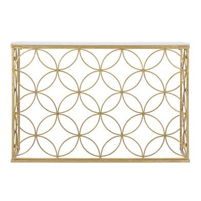 Console struttura in metallo color oro e ripiano in marmo per interni in Credenze Decor Space - Altamura, commercioVirtuoso.it