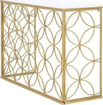 Console struttura in metallo color oro e ripiano in marmo per interni in Credenze Decor Space - Altamura, commercioVirtuoso.it