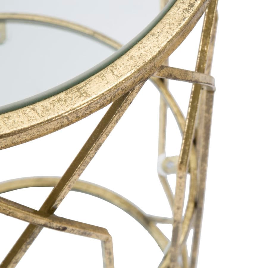 Porta telefono "Tunisi" doppio struttura in ferro color oro e vetro per interni in Console e tavoli da divano Decor Space - Altamura, commercioVirtuoso.it