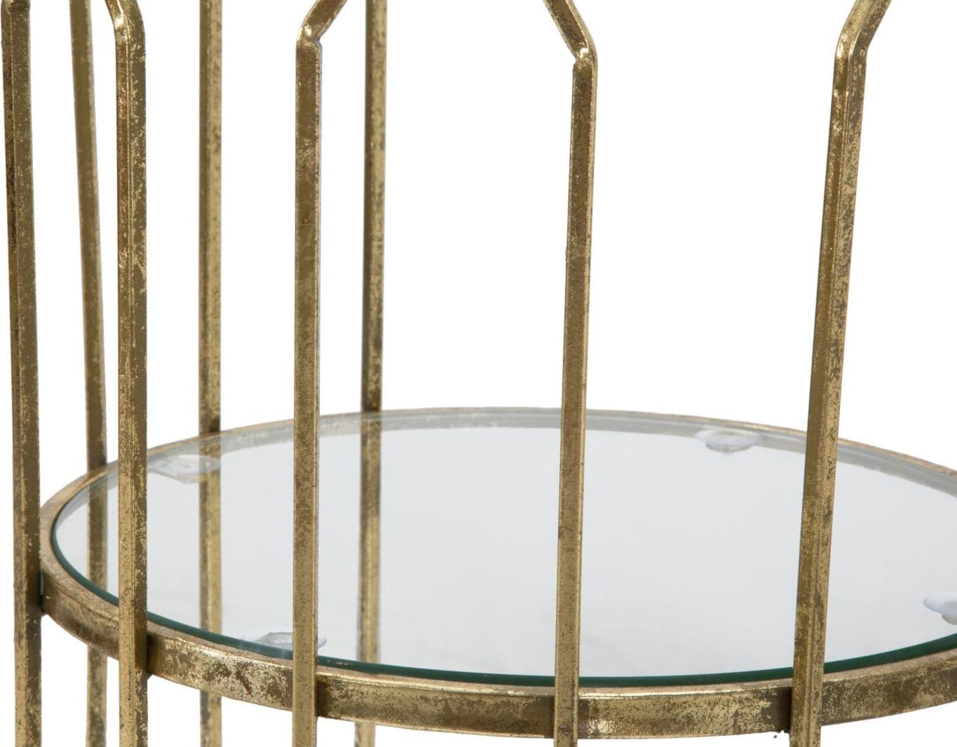 Porta telefono "Tunisi" doppio struttura in ferro color oro e vetro per interni in Console e tavoli da divano Decor Space - Altamura, commercioVirtuoso.it