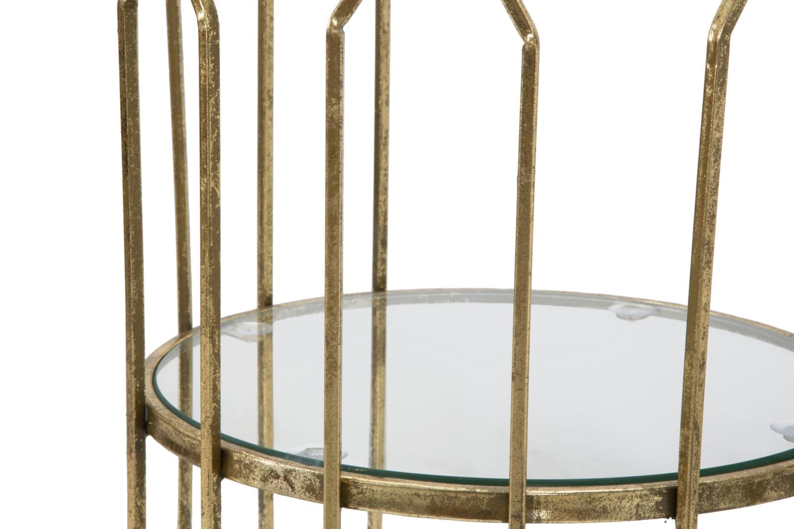 Porta telefono "Tunisi" doppio struttura in ferro color oro e vetro per interni in Console e tavoli da divano Decor Space - Altamura, commercioVirtuoso.it