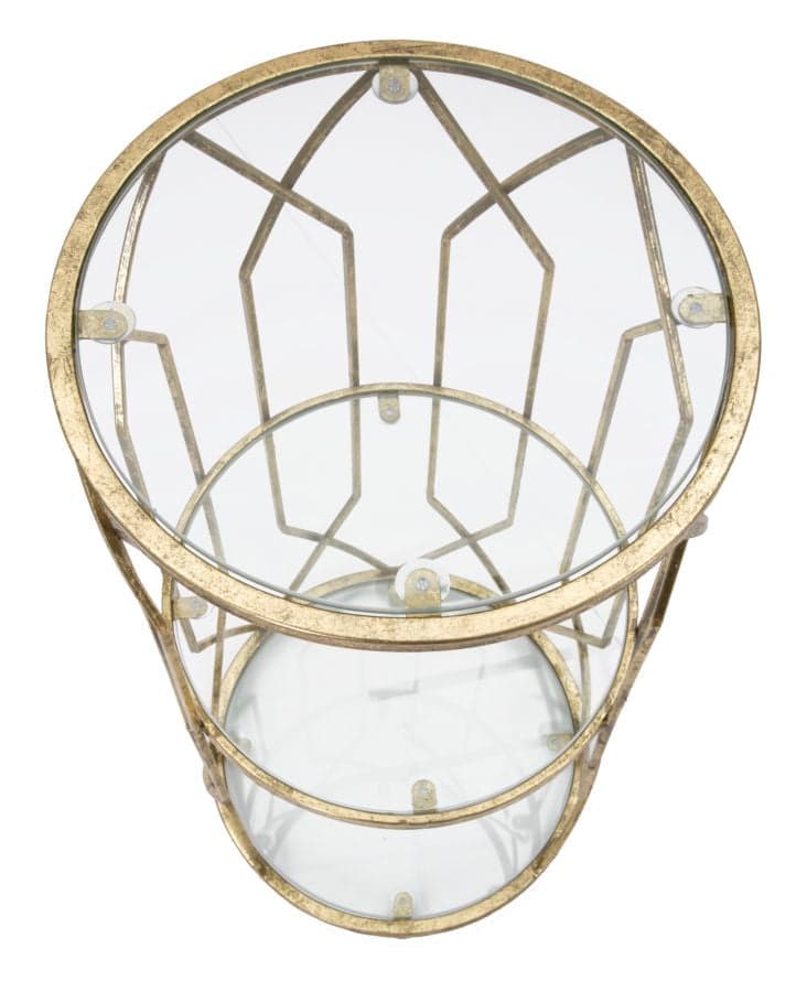 Porta telefono "Tunisi" doppio struttura in ferro color oro e vetro per interni in Console e tavoli da divano Decor Space - Altamura, commercioVirtuoso.it