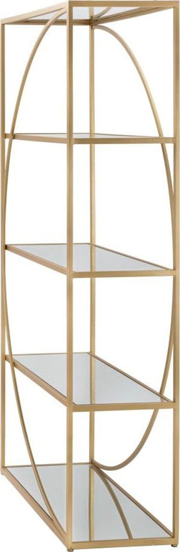 Libreria "Glamy" in metallo color oro con 5 ripiani in vetro per interno in Librerie Decor Space - Altamura, commercioVirtuoso.it