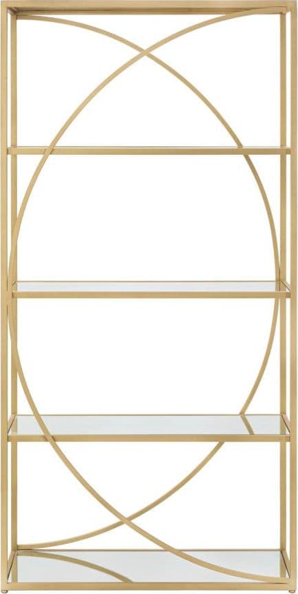 Libreria "Glamy" in metallo color oro con 5 ripiani in vetro per interno in Librerie Decor Space - Altamura, commercioVirtuoso.it