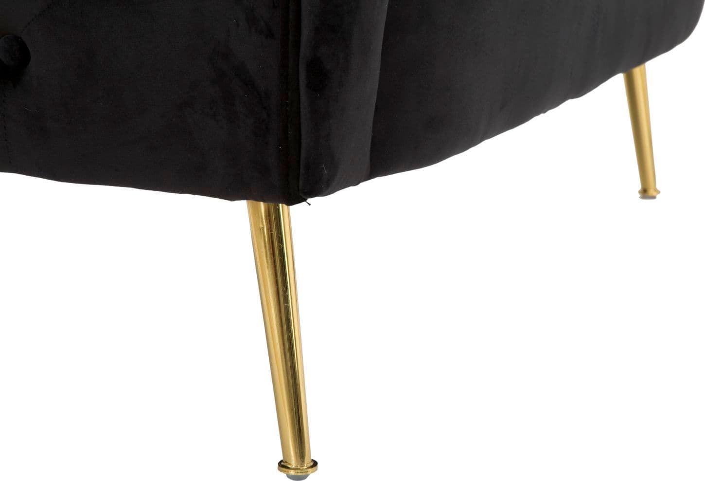 Divanetto "Bucarest" 2 posti in velluto gambe in metallo color oro per interni in Divani Decor Space - Altamura, commercioVirtuoso.it