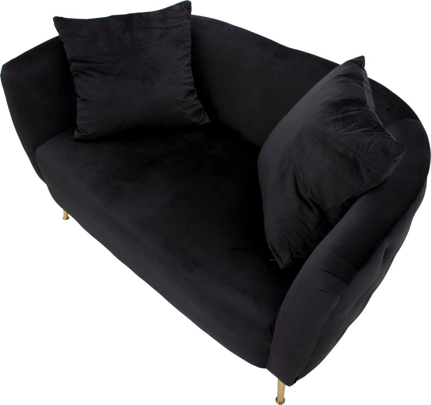 Divanetto "Bucarest" 2 posti in velluto gambe in metallo color oro per interni in Divani Decor Space - Altamura, commercioVirtuoso.it