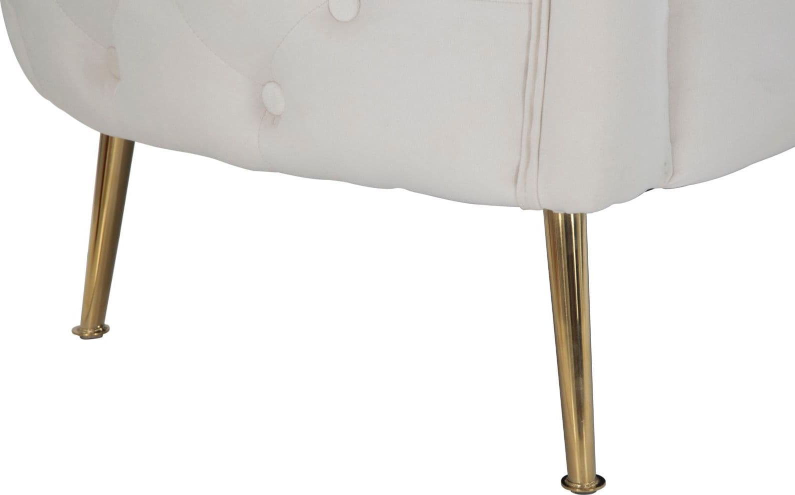 Divanetto "Bucarest" 2 posti in velluto gambe in metallo color oro per interni in Divani Decor Space - Altamura, commercioVirtuoso.it