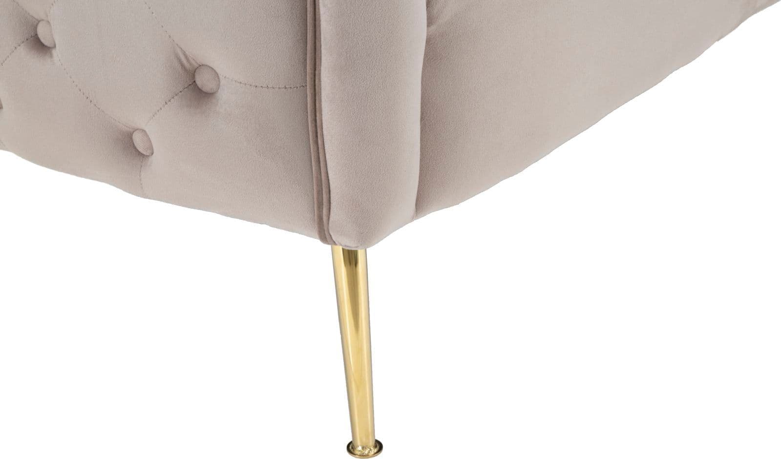 Divanetto "Bucarest" 2 posti in velluto gambe in metallo color oro per interni - 21