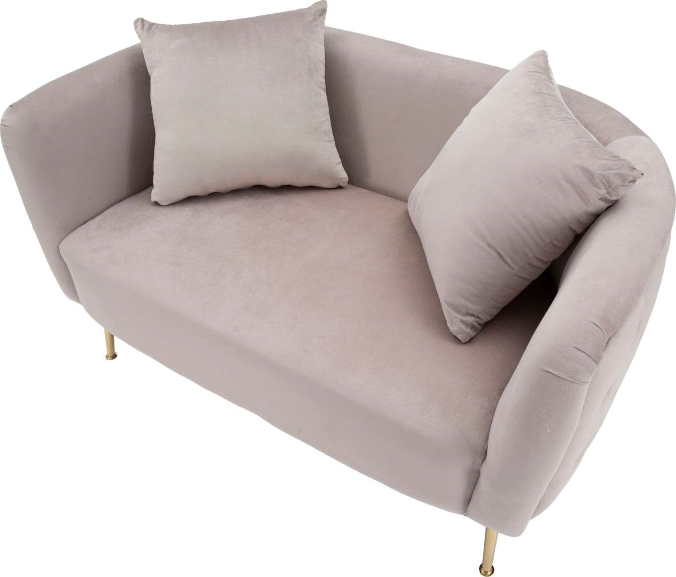 Divanetto "Bucarest" 2 posti in velluto gambe in metallo color oro per interni - 25