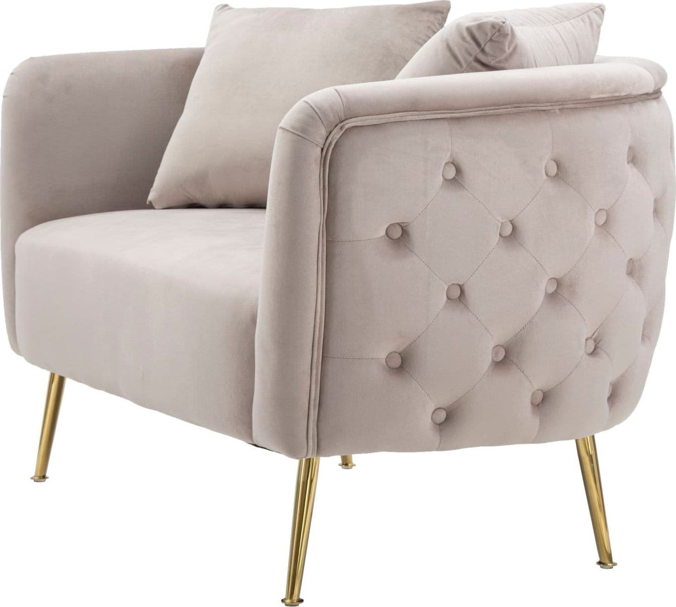 Divanetto "Bucarest" 2 posti in velluto gambe in metallo color oro per interni - 26
