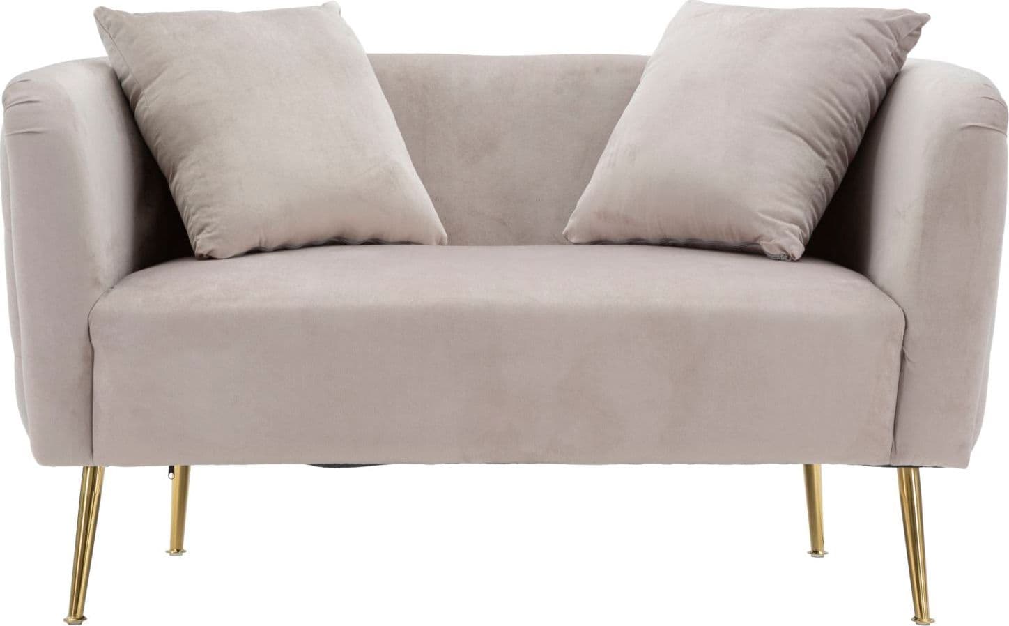Divanetto "Bucarest" 2 posti in velluto gambe in metallo color oro per interni - 27