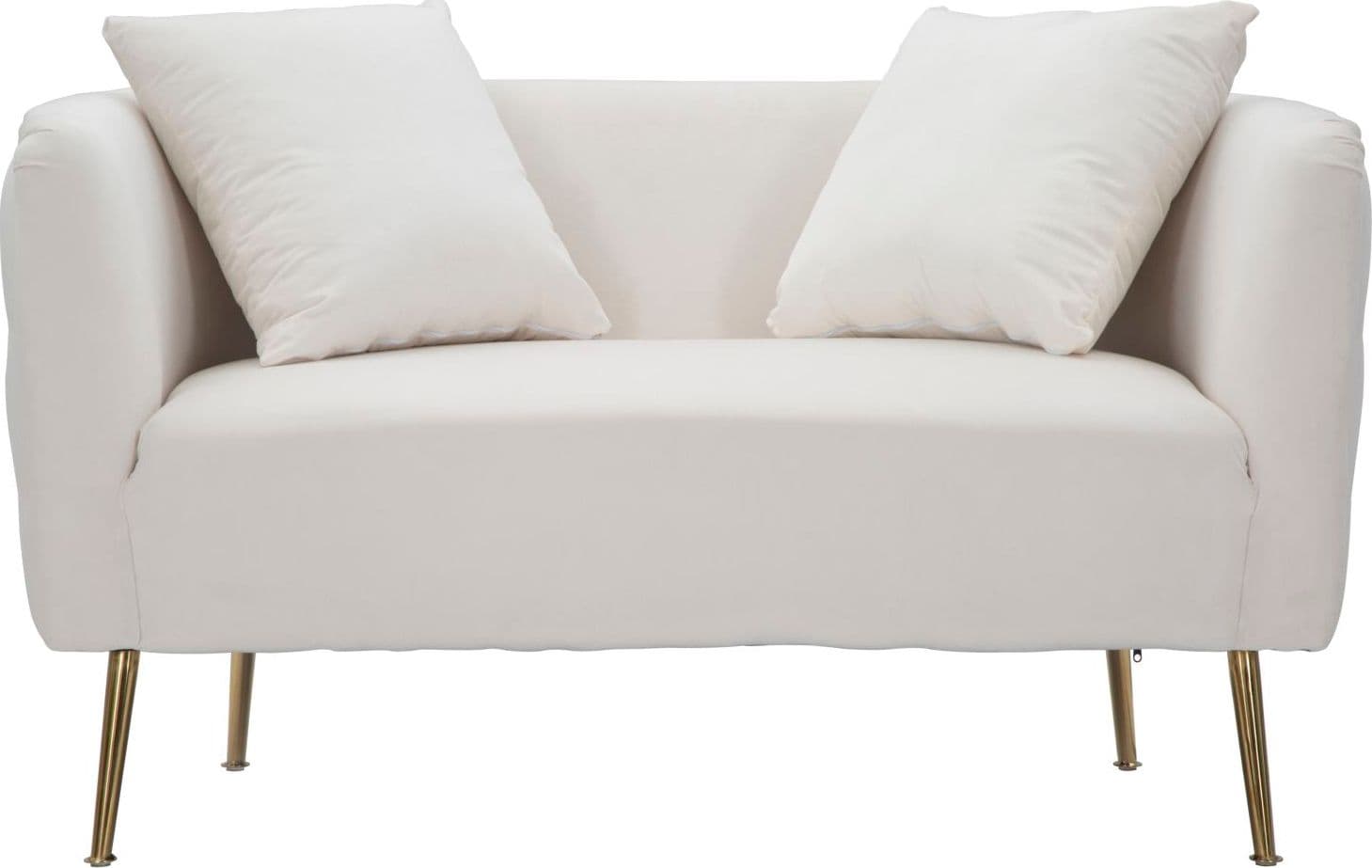 Divanetto "Bucarest" 2 posti in velluto gambe in metallo color oro per interni in Divani Decor Space - Altamura, commercioVirtuoso.it